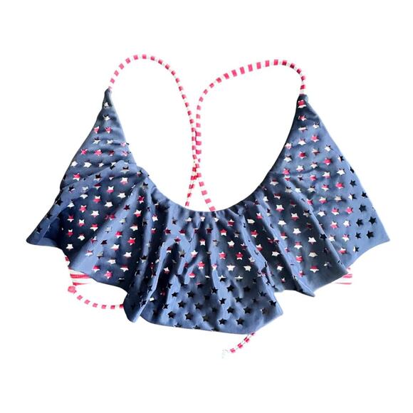 XHILERATION Target Red White and Blue Stars and Stripes USA Bikini Top Sz M - Picture 1 of 9